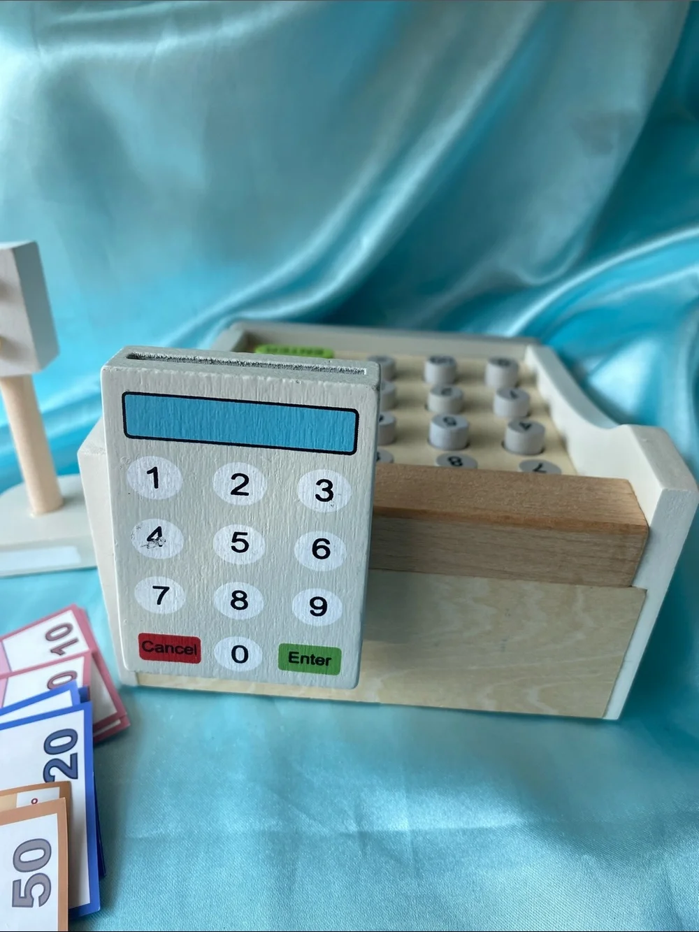 Legler Small Foot Wooden Toy Cash Register with Play Money